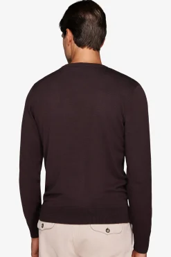Maglia girocollo basic marrone