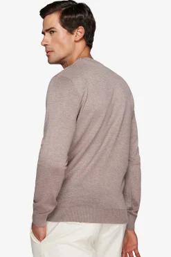 Maglia girocollo basic tortora