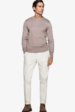 Maglia girocollo basic tortora