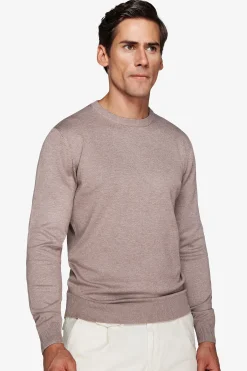 Maglia girocollo basic tortora