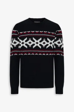 Maglia girocollo Christmas blu