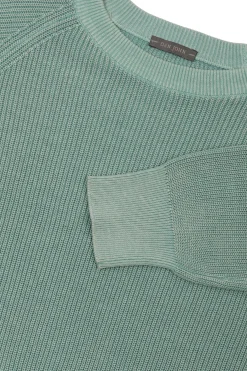 Maglia girocollo costina menta