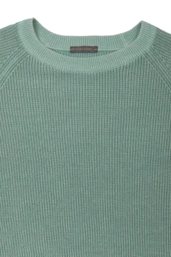 Maglia girocollo costina menta