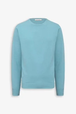 Maglia girocollo cotone turchese