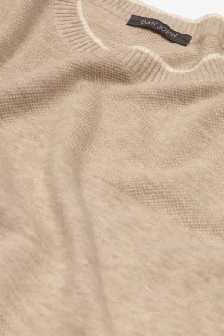 Maglia girocollo effetto melange sabbia