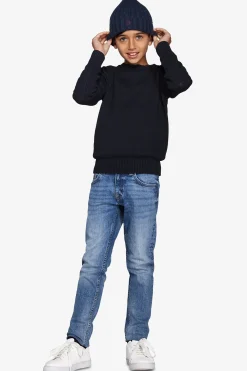 Maglia girocollo rasata blu Kids