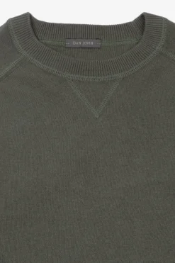 Maglia girocollo taglio felpa verde