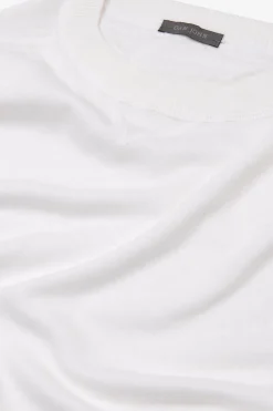 Maglia girocollo taglio felpa panna