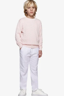 Maglia girocollo treccia rosa Kids