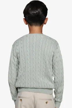 Maglia girocollo treccia salvia Kids