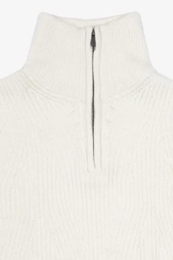 Maglia mezza zip costa inglese panna