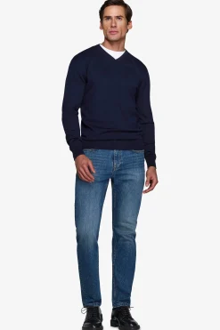 Maglia scollo a V blu