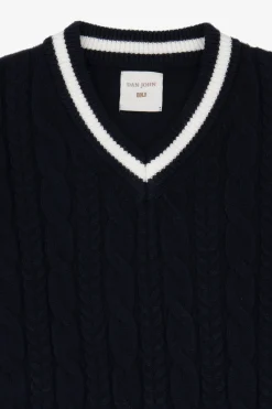 Maglia scollo a V college DNJ blu