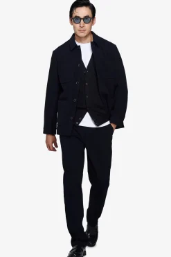 Overshirt effetto flanella blu
