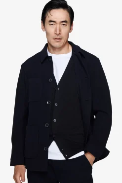 Overshirt effetto flanella blu