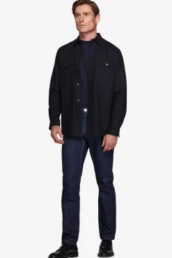 Overshirt effetto flanella blu