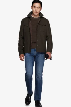 Overshirt effetto flanella melange moro