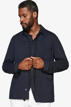 Overshirt jersey blu