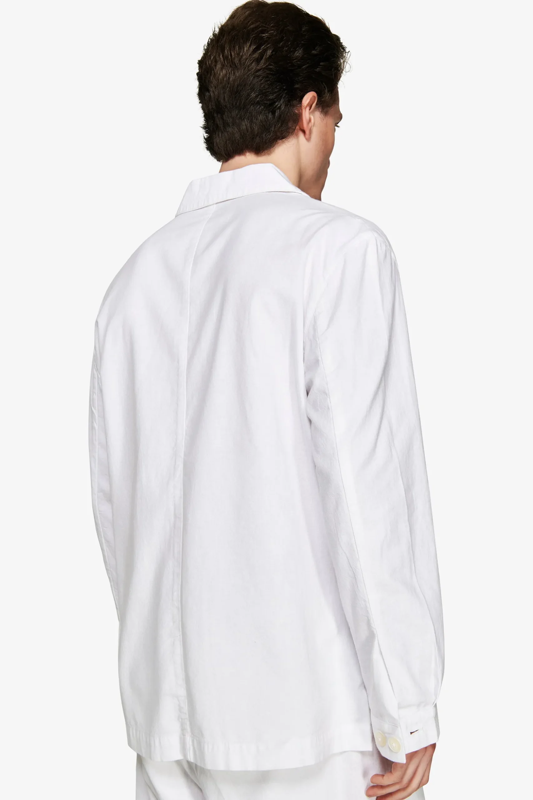 Overshirt misto lino bianca "Volume"