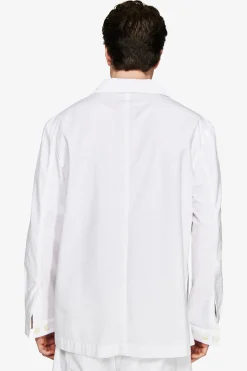 Overshirt misto lino bianca