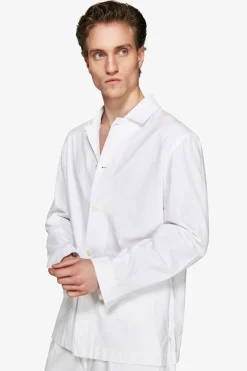 Overshirt misto lino bianca