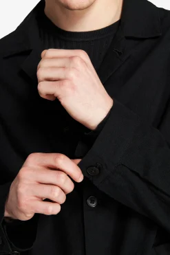 Overshirt misto lino nera 