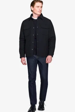 Overshirt trapuntata blu