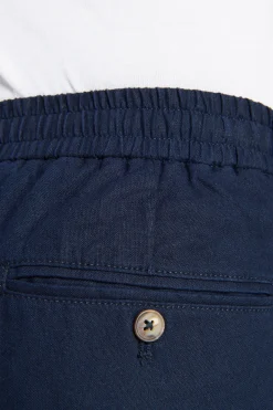 Pantalaccio misto lino blu