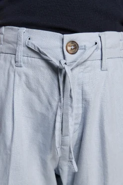 Pantalaccio misto lino celeste Kids