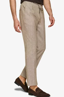 Pantalaccio misto lino gessato beige
