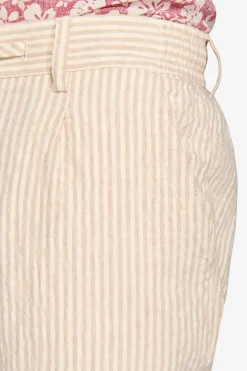 Pantalaccio seersucker rigato beige