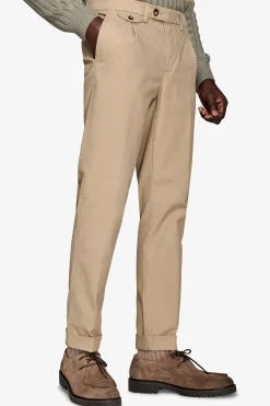 Pantaloni cavalry con taschino beige