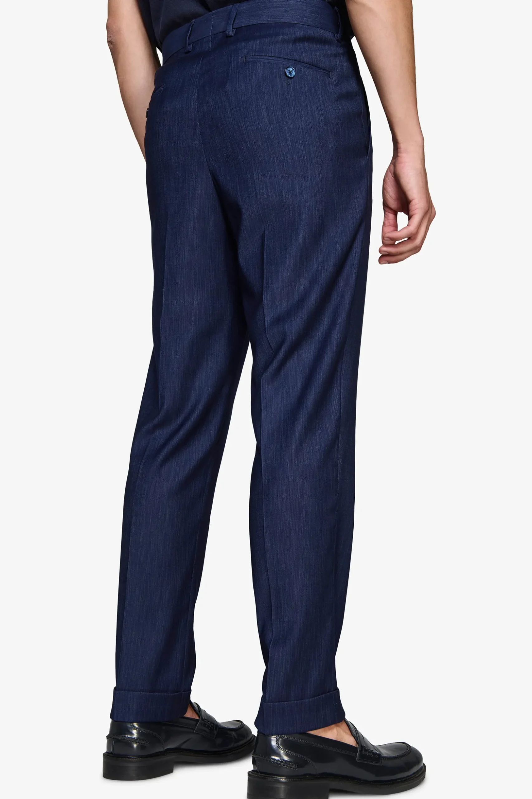 Pantaloni effetto denim blu scuro