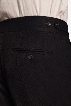 Pantaloni effetto flanella straight moro