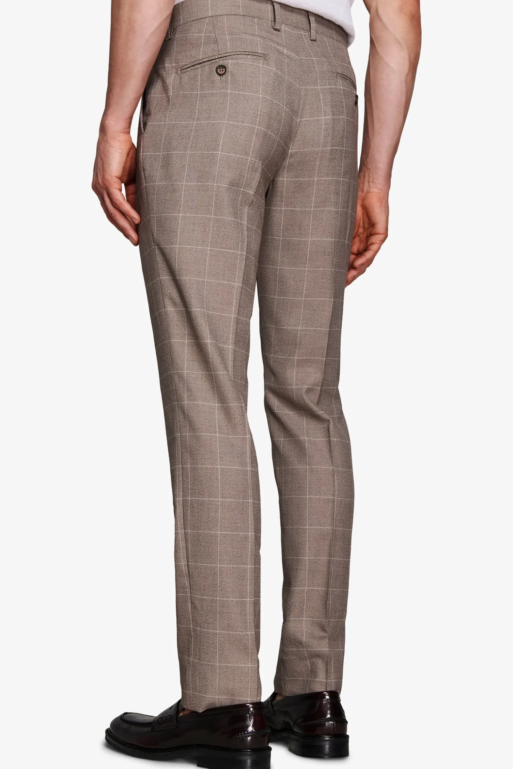 Pantaloni finestrati tortora