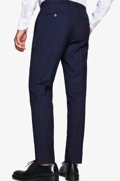 Pantaloni gessati blu