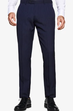 Pantaloni gessati blu