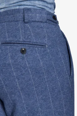 Pantaloni gessati celeste