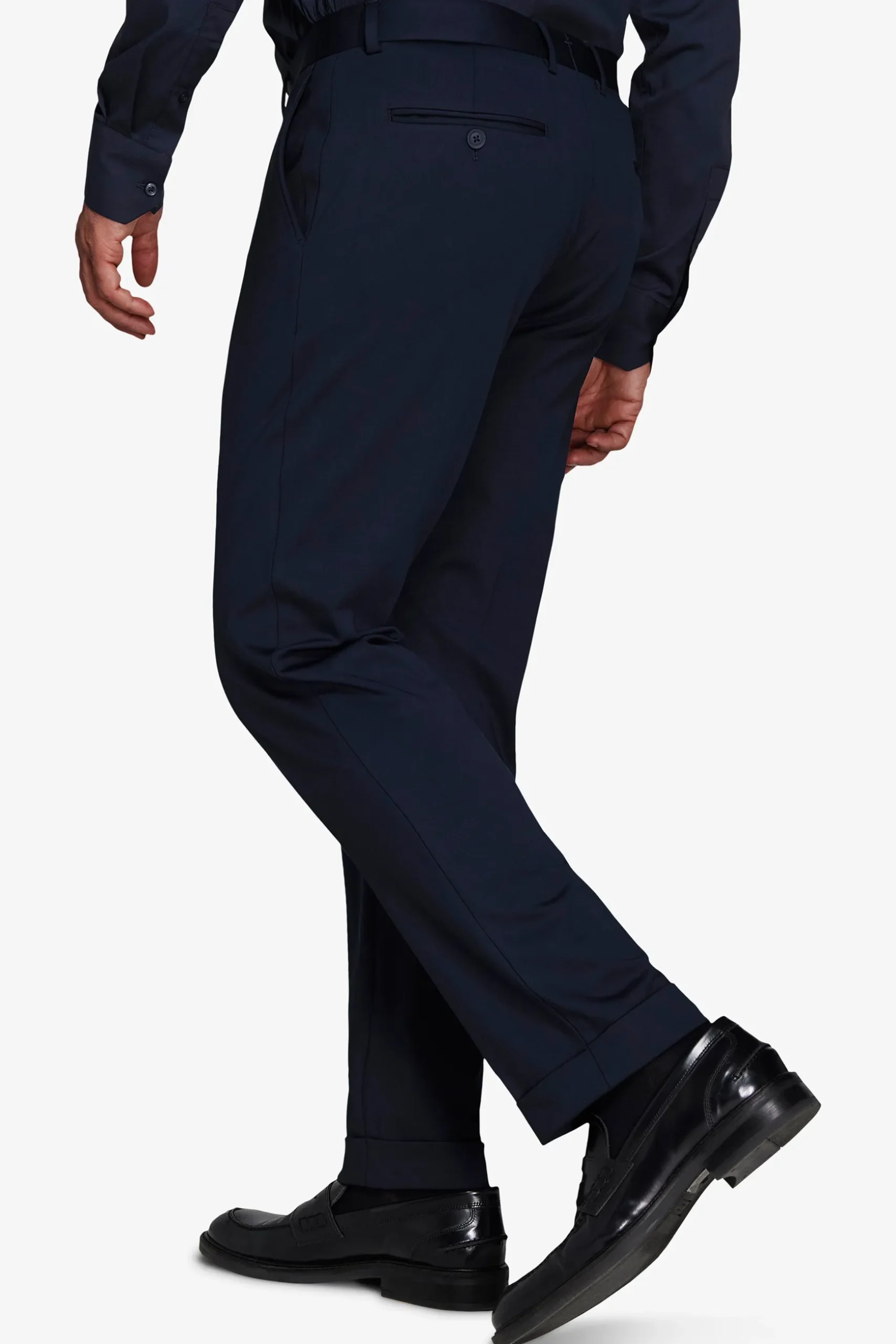 Pantaloni jersey tecnico blu slim