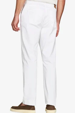 Pantaloni 5 tasche gabardina bianchi