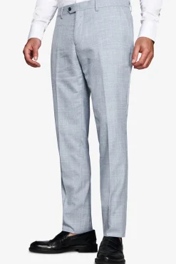 Pantaloni tela fiammata celeste