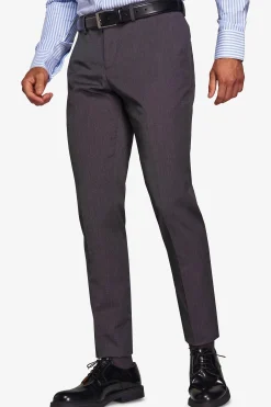 Pantaloni trama punto a spillo antracite slim