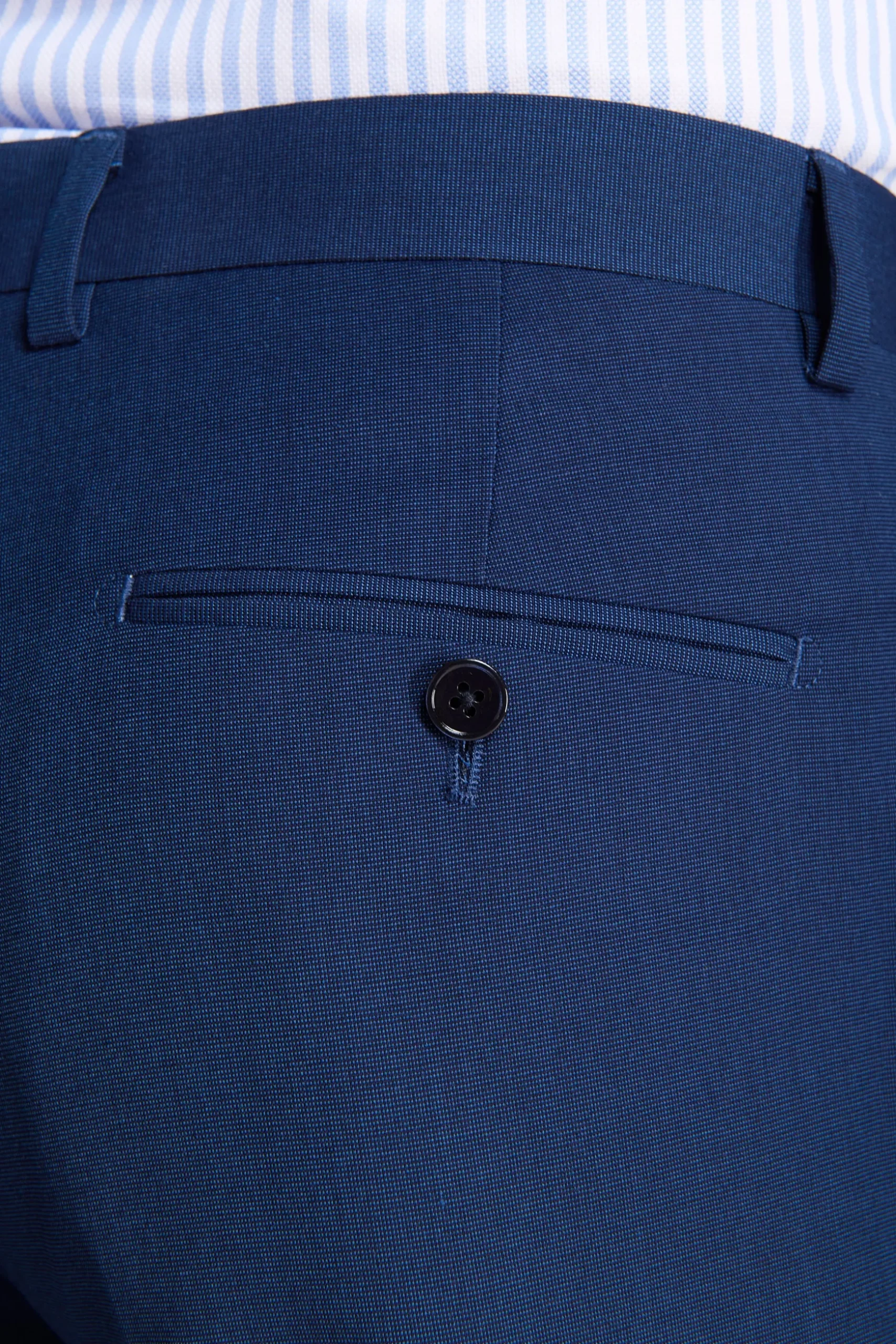 Pantaloni trama punto a spillo blu slim