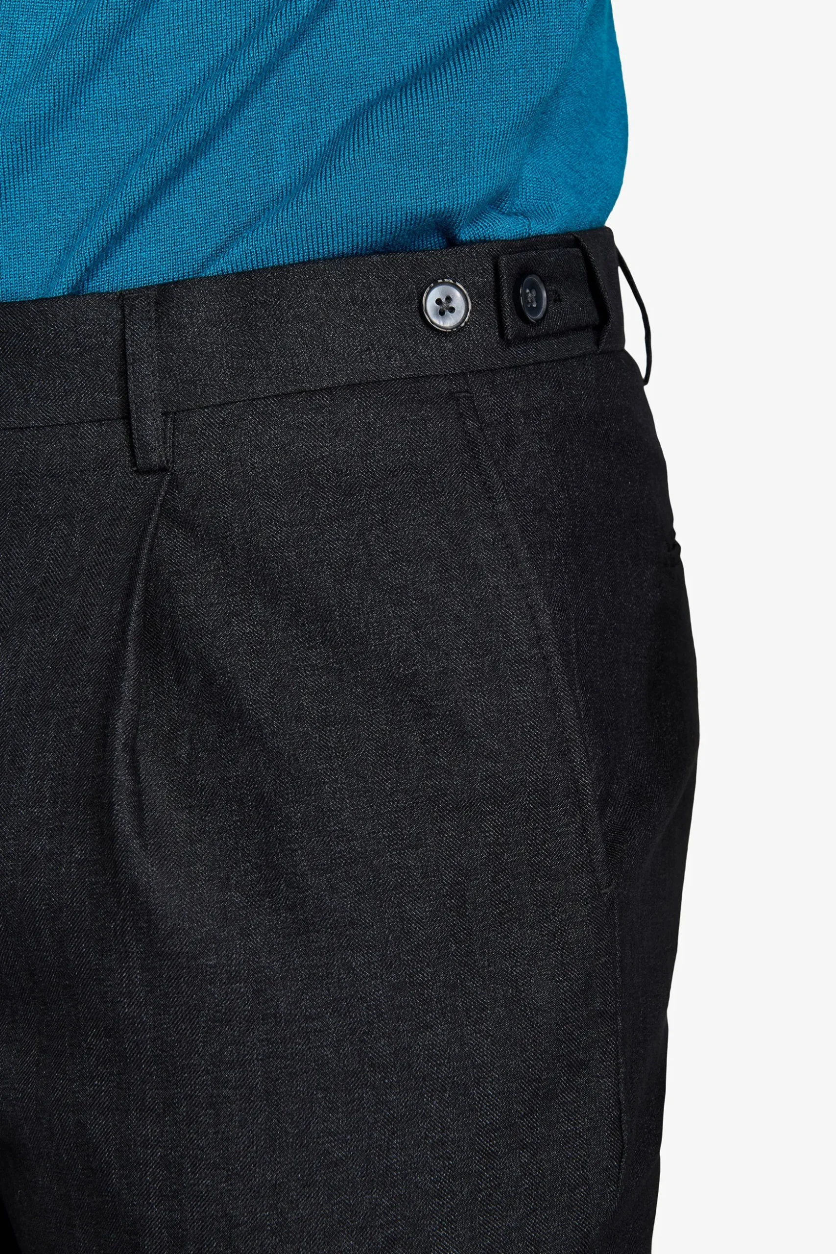 Pantaloni twill melange neri