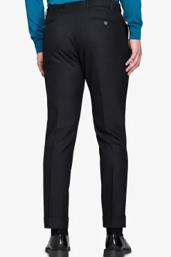 Pantaloni twill melange neri
