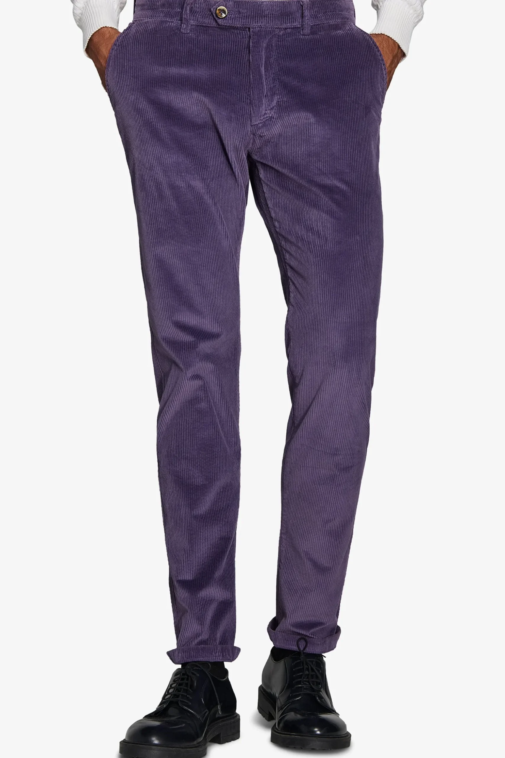 Pantaloni velluto 750 righe viola