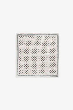 Pochette disegno geometrico fiore panna