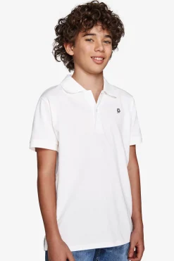Polo con ricamo bianca Kids