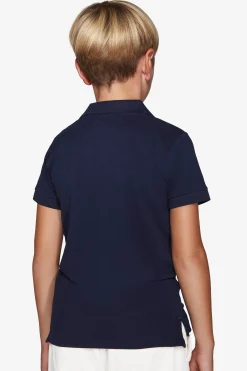 Polo con ricamo blu Kids