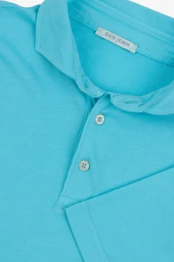Polo in jersey turchese